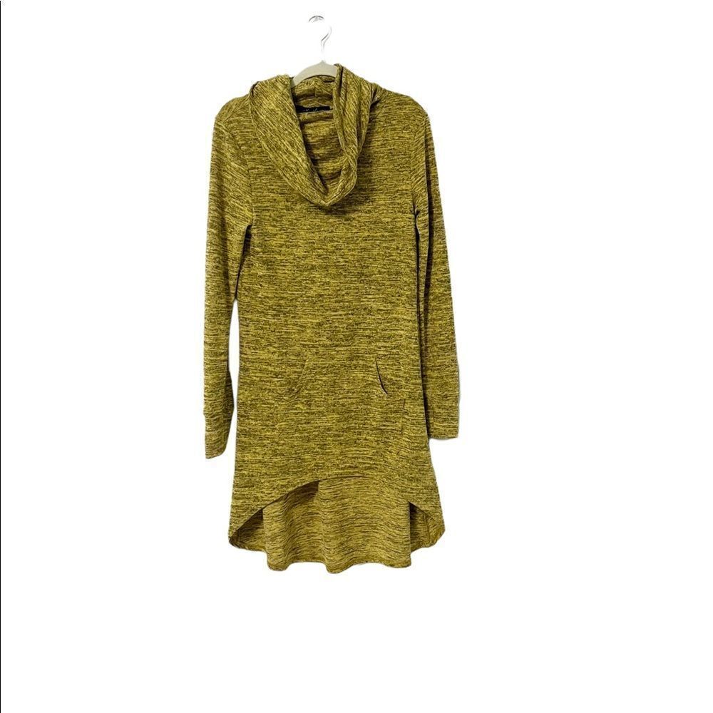 🟢Hawthorn Mustard& Black Heather Cowl Neck Sweater Dress Size XS